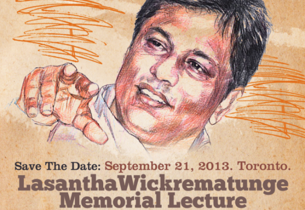 Lasantha Wickrematunge Memorial Lecture in Support of Press Freedom