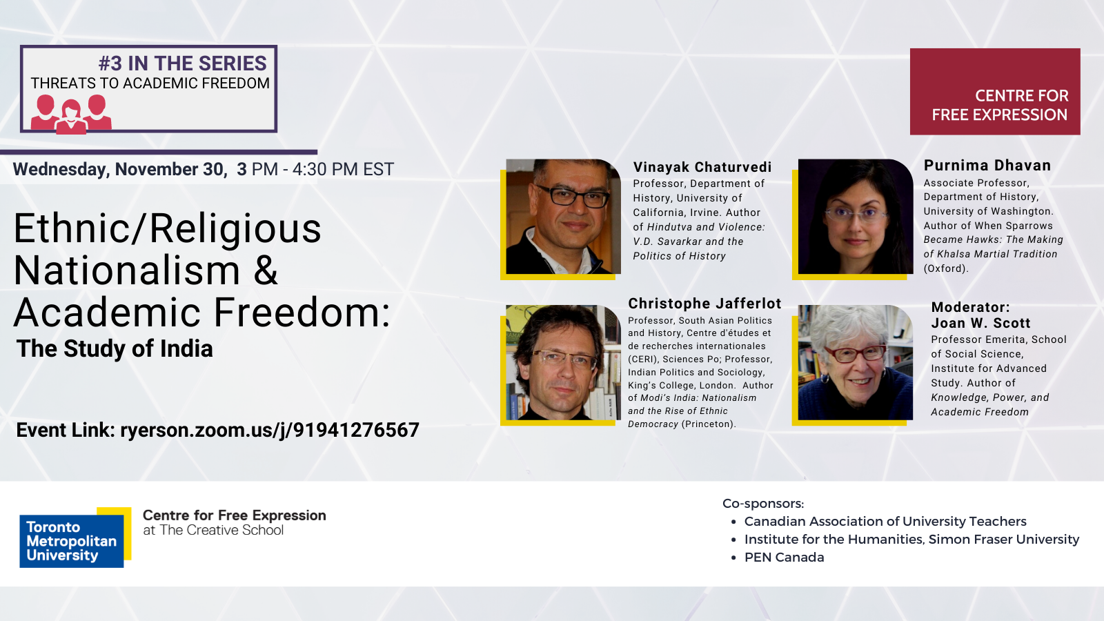 CFE event — Ethnic/Religious Nationalism & Academic Freedom: The Study of India