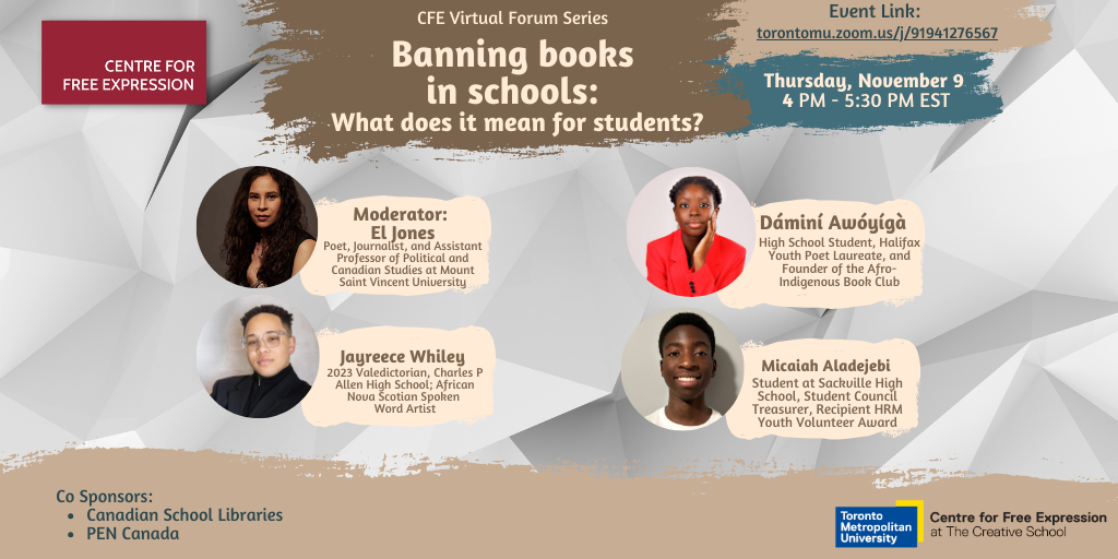 CFE event: Banning books in schools: What does it mean for students?