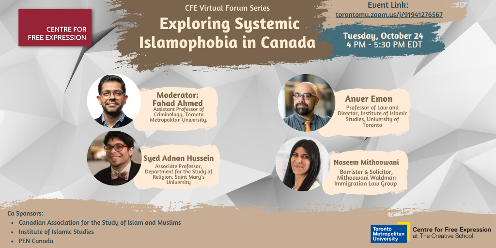CFE EVENT: Exploring Systemic Islamophobia in Canada