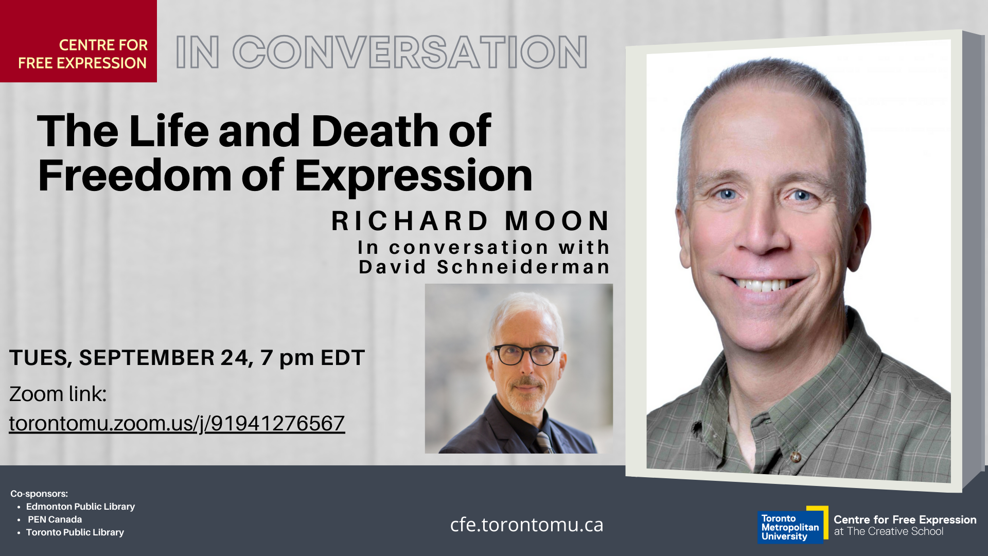 The Life and Death of Freedom of Expression: Richard Moon in conversation with David Schneiderman