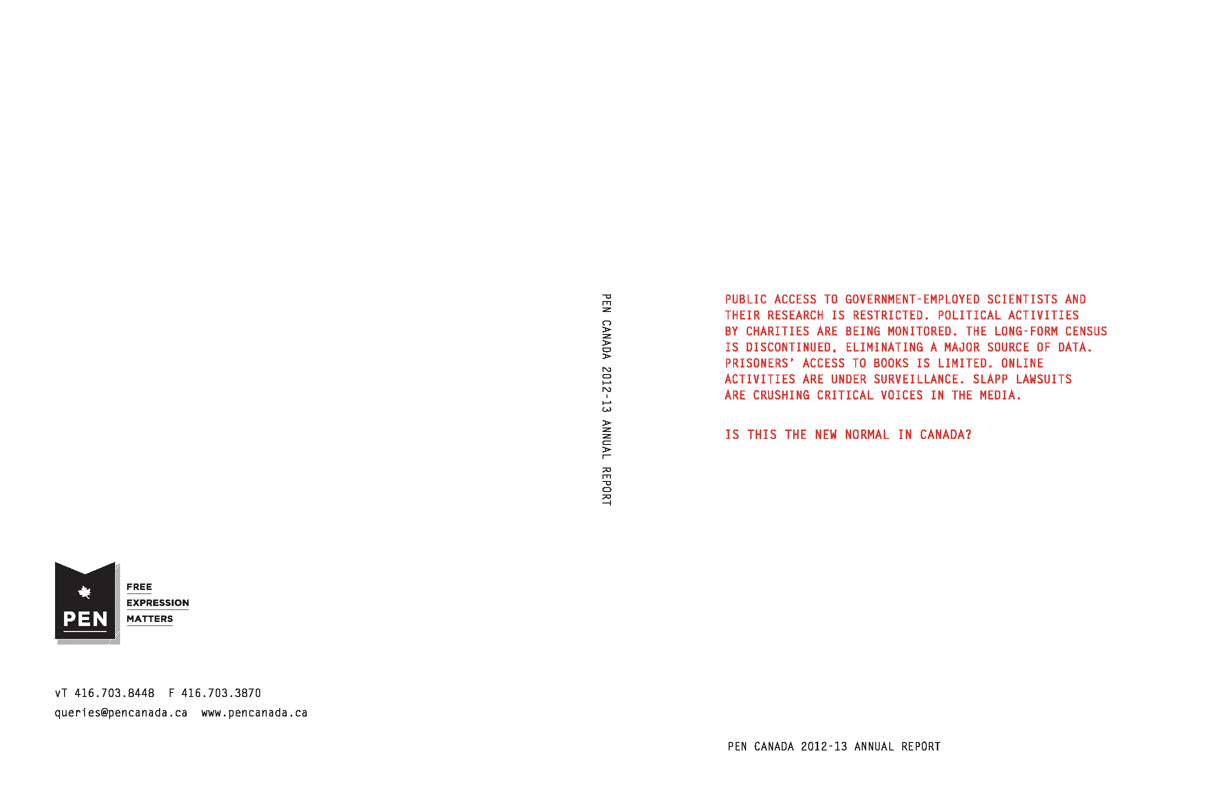 AR 2012 2013 Pen Canada 2012 13 Annual Report
