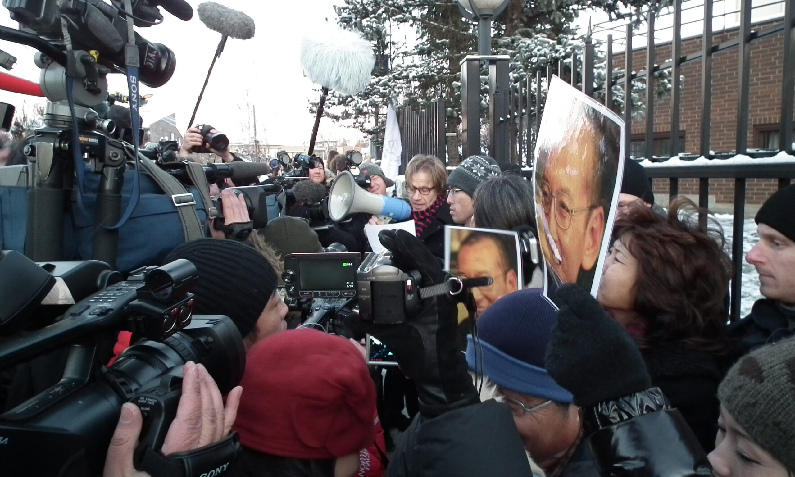 Demonstration in front of the Chinese embassy in Oslo for Liu Xiaobo Dec 9 2010