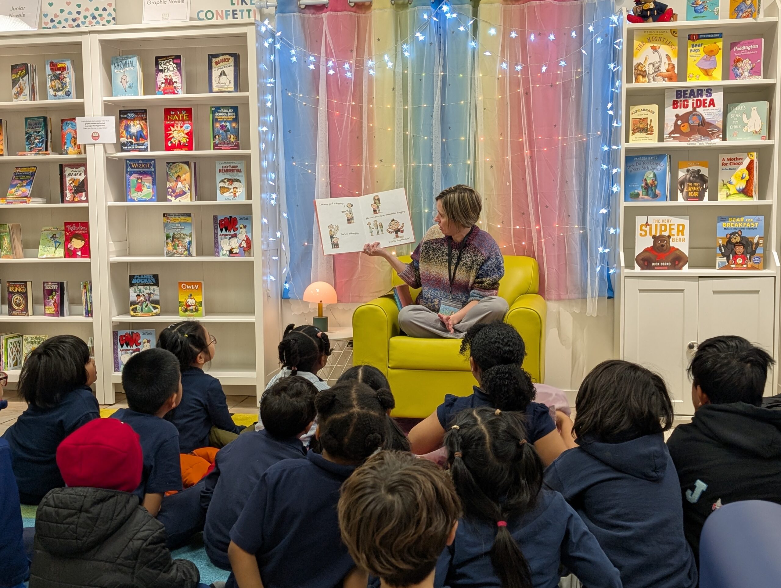 Luiza Junqueira at the Children’s Book Bank.